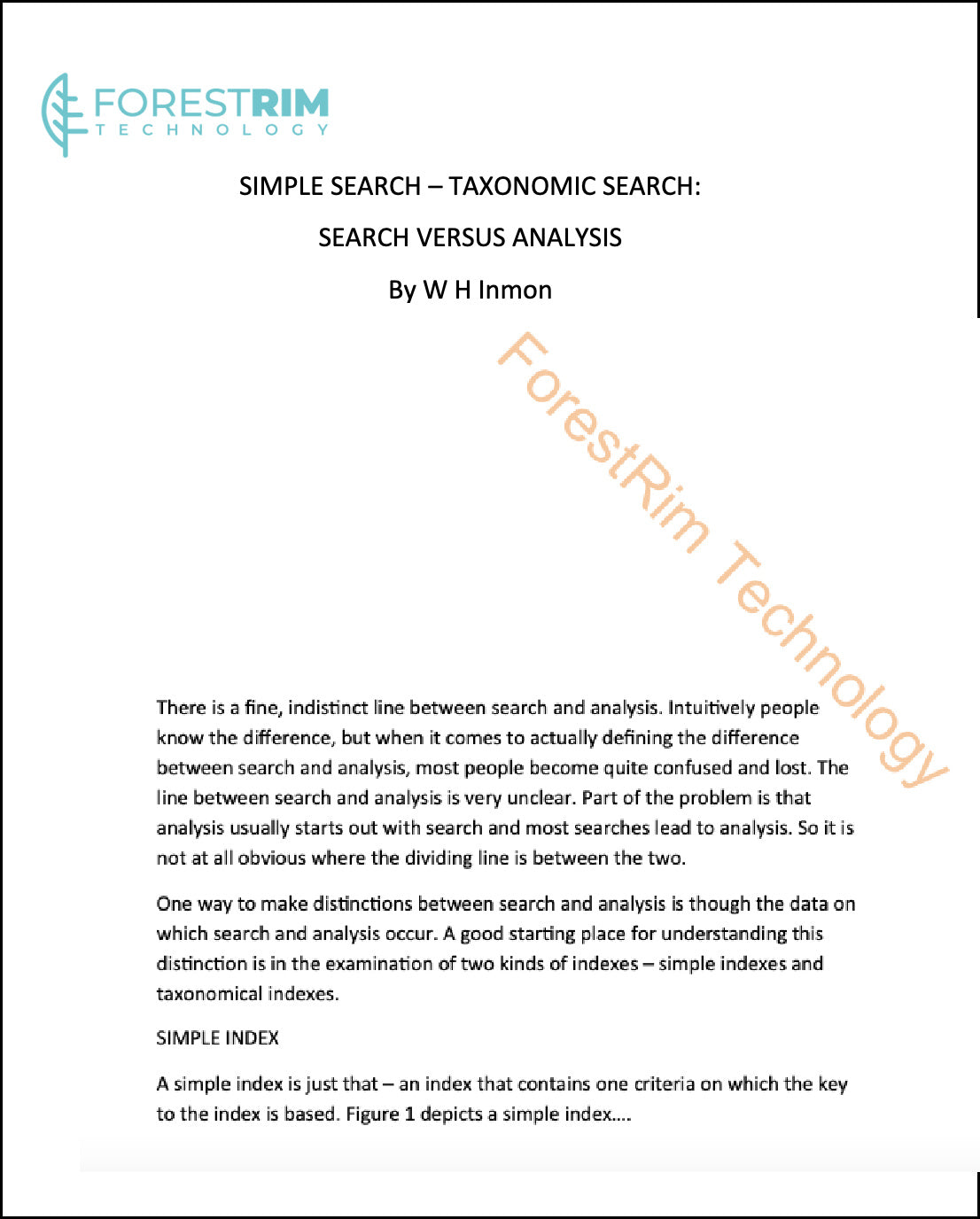 SIMPLE SEARCH – TAXONOMIC SEARCH